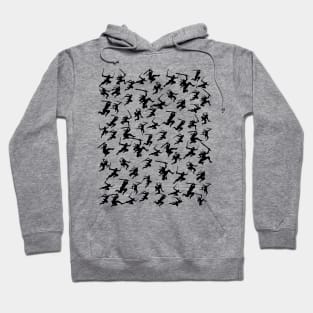 Japanese ninja pattern attacking Hoodie